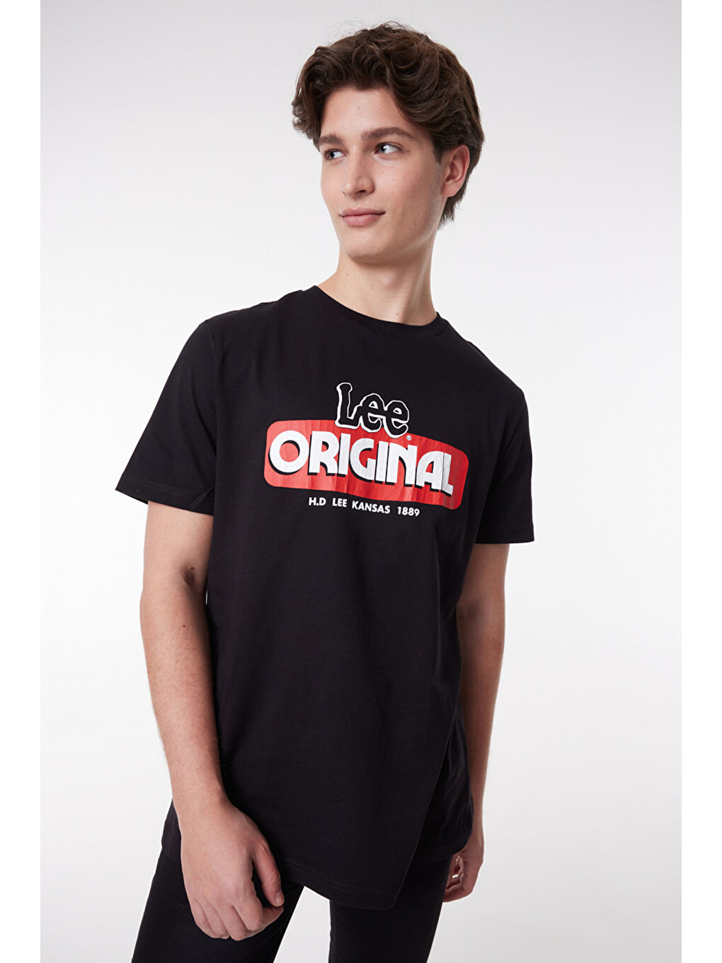 Regular Fit Normal Kesim %100 Pamuk Bisiklet Yaka Siyah Tişört-2