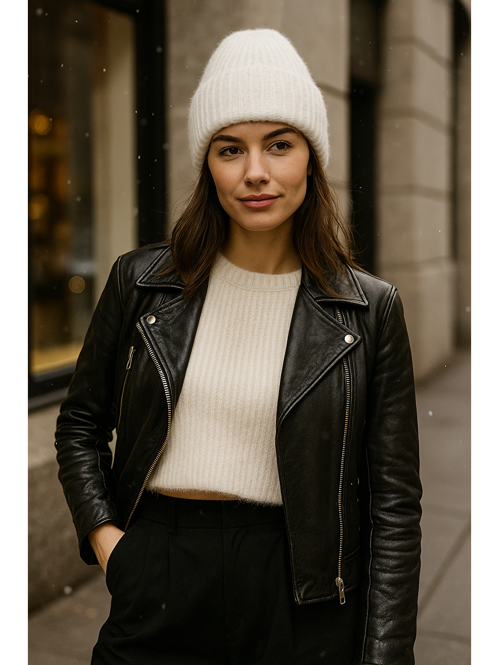 Kadın Ekru Basic Yün Bere BERE1148-1