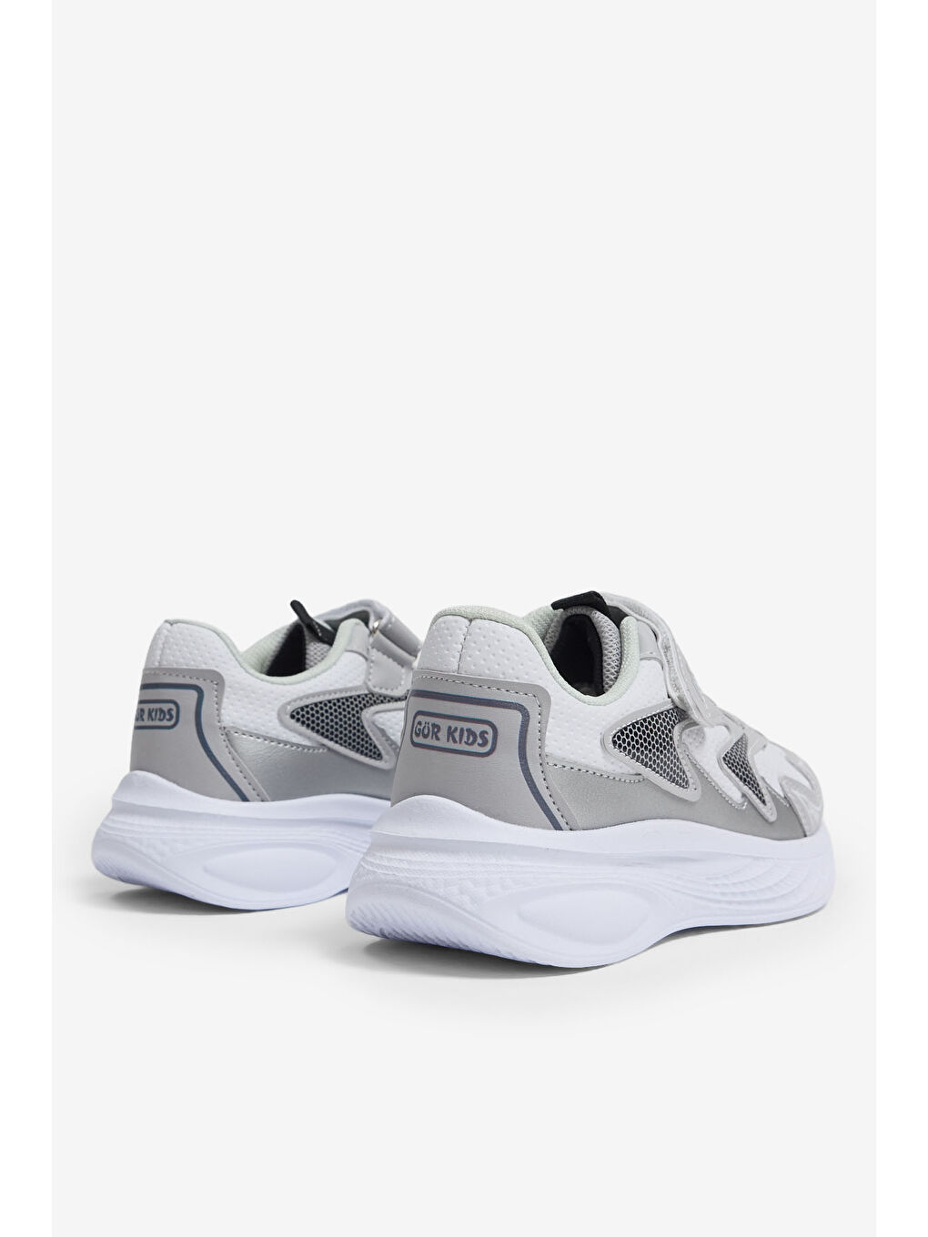 Gri Çocuk Unisex Buz Siyah Eva Faylon Taban Çocuk Unısex Cırtlı Lastik Bağcıklı Spor Ayakkabı-2