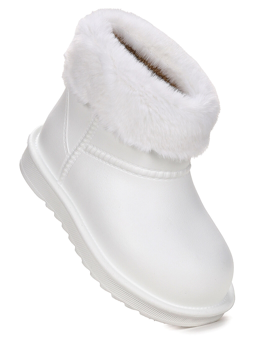 Beyaz Geta Su Geçirmez İçi Kürklü Kız Çocuk Eva Yağmur Kar Çizme