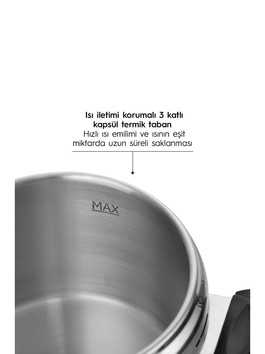 Gri Silver Trend 8 Litre Klasik Düdüklü Tencere Siyah-4