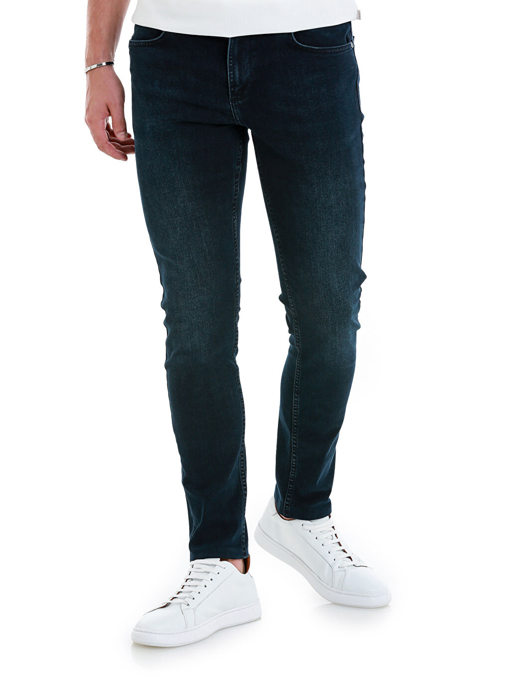 Hatemoğlu Lacivert Slim Fit Düz 5 Cep Pamuklu Jean Pantolon