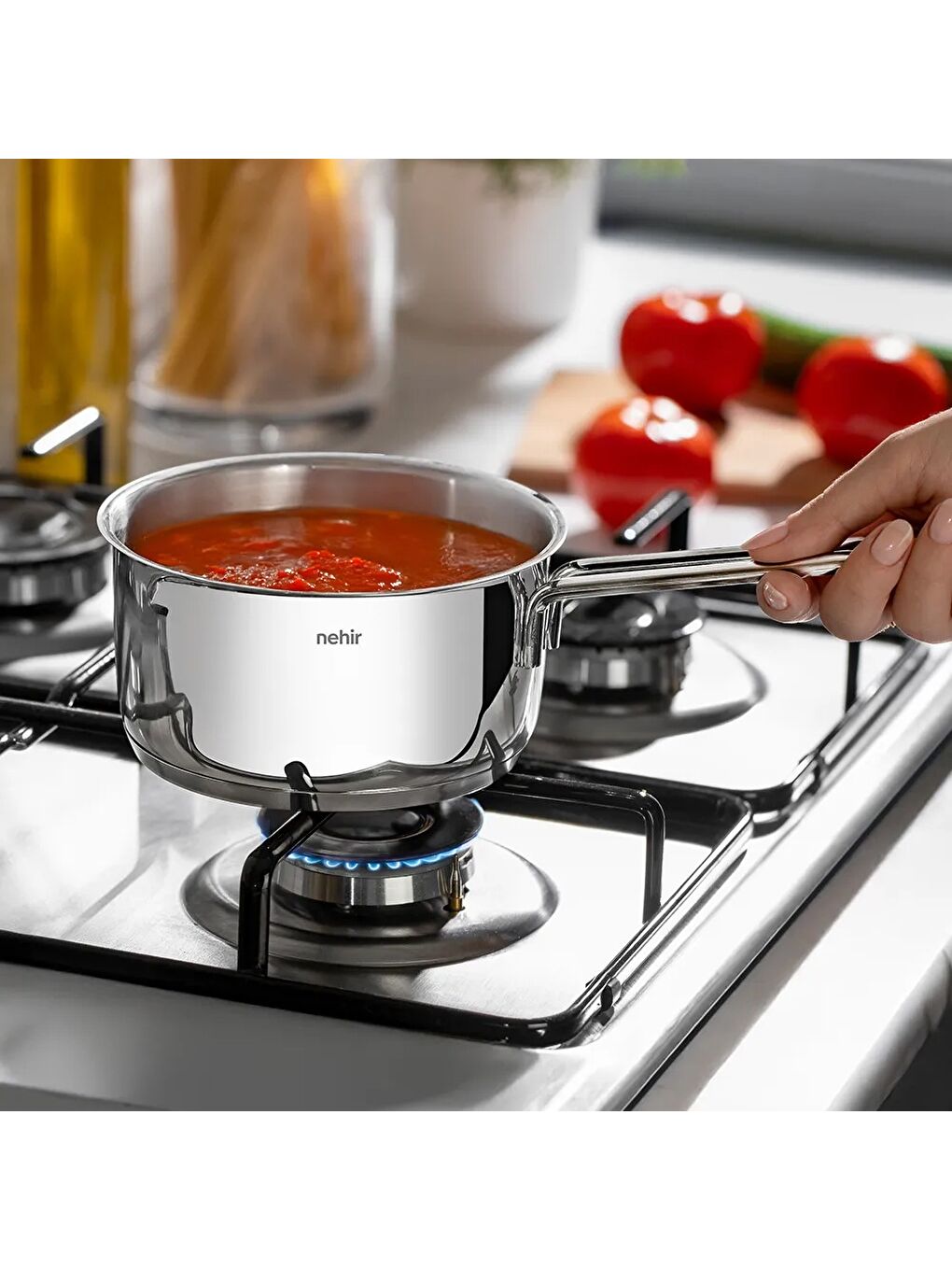 Gri Silver Çelik Tabanlı Sosluk 12 Cm Gümüş