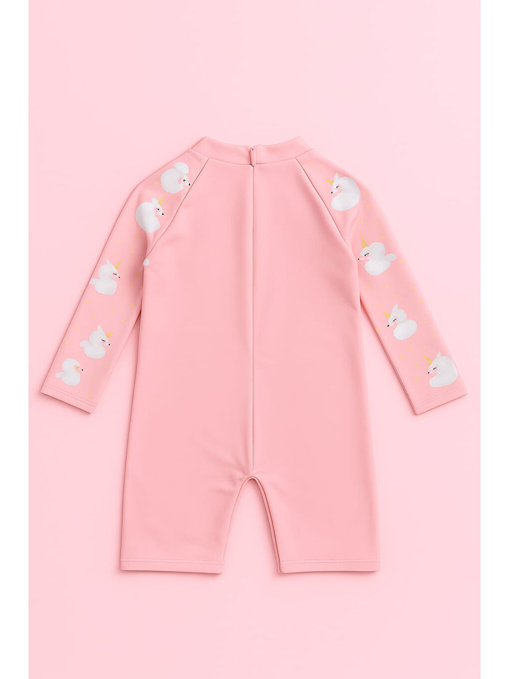 Pembe Kız Cocuk Uzun Kollu ve Fermuarlı Mayo Takımı 3 -10 Yas 11907-1