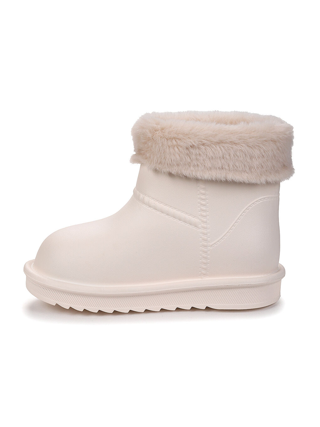 Ekru Geta Su Geçirmez İçi Kürklü Kız Çocuk Eva Yağmur Kar Çizme-3