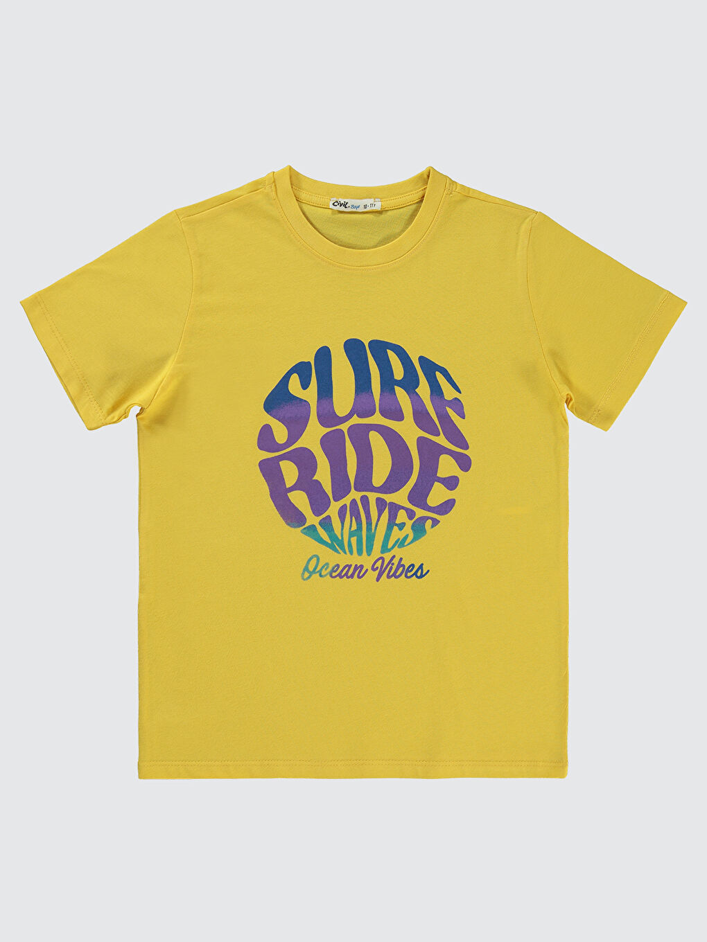 Boys Erkek Çocuk Tişört 10-13 Yaş Sarı