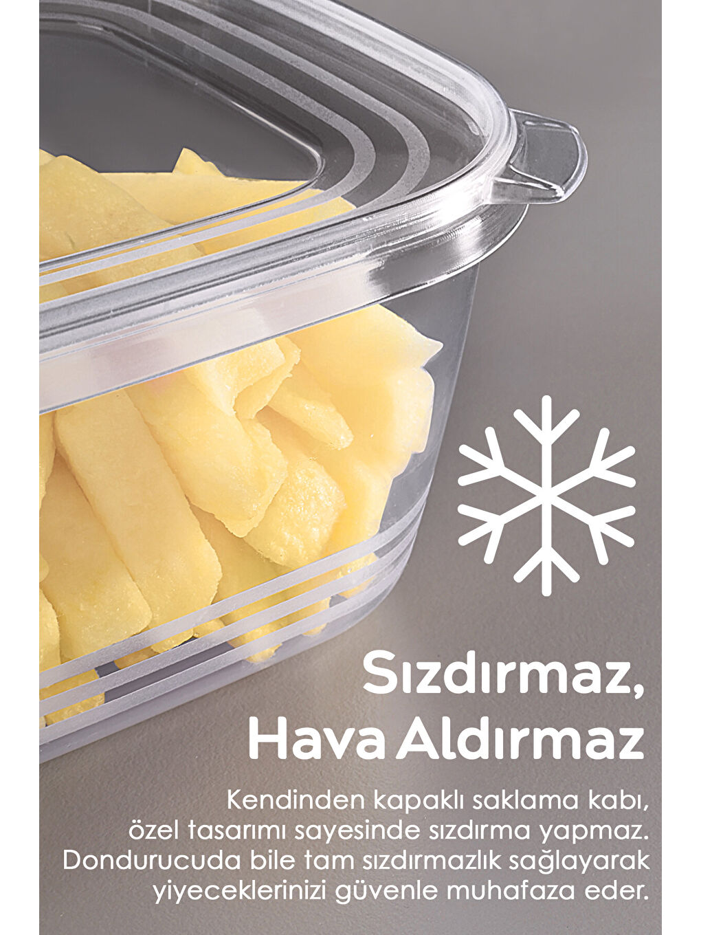 Renksiz 1 Adet Kapaklı Saklama Kabı 1 l-3