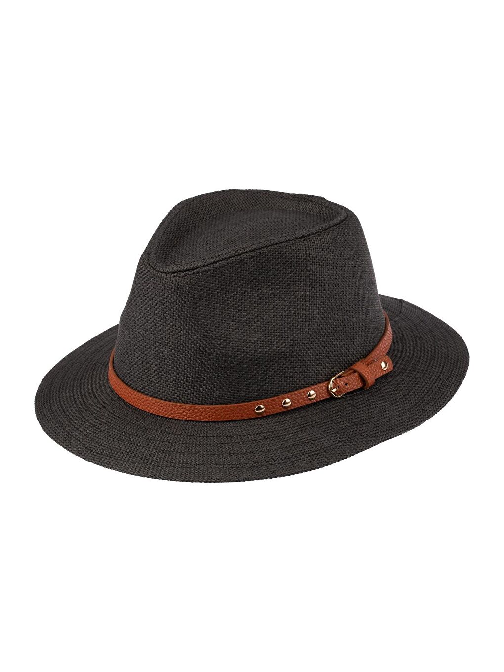 Erkek Kemer Detaylı Geniş Kenar Hasır Şapka Y25750-03 Siyah