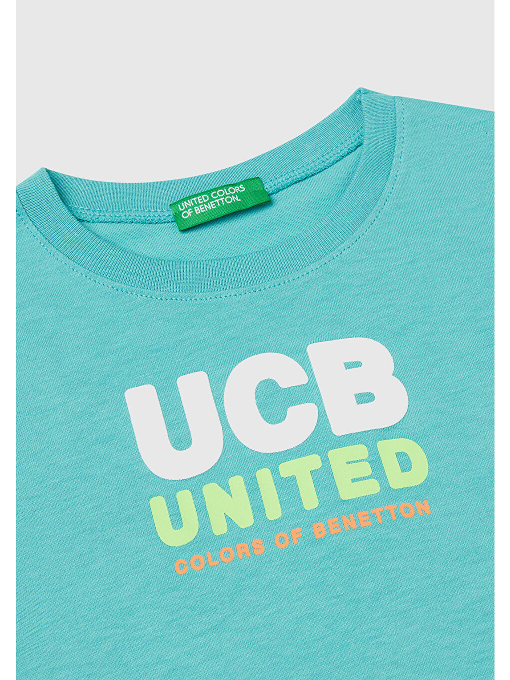 Erkek Çocuk Mint Yeşili Benetton Logo Baskılı T-Shirt-2