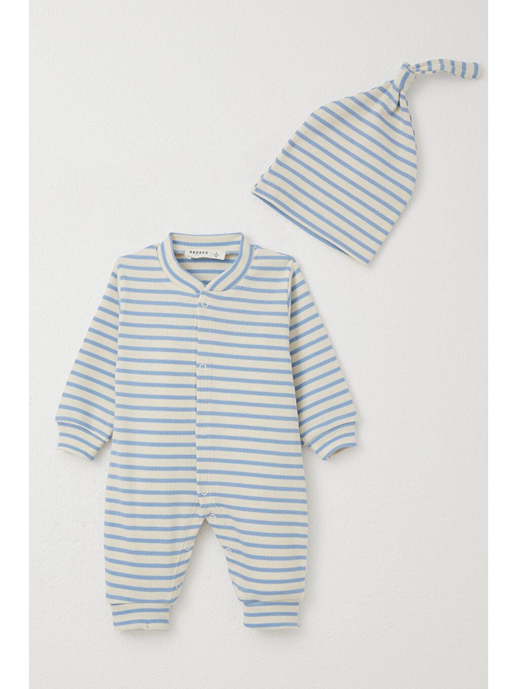 Erkek Bebek Tulum Çizgili Karışık Renk (0-6 Ay)