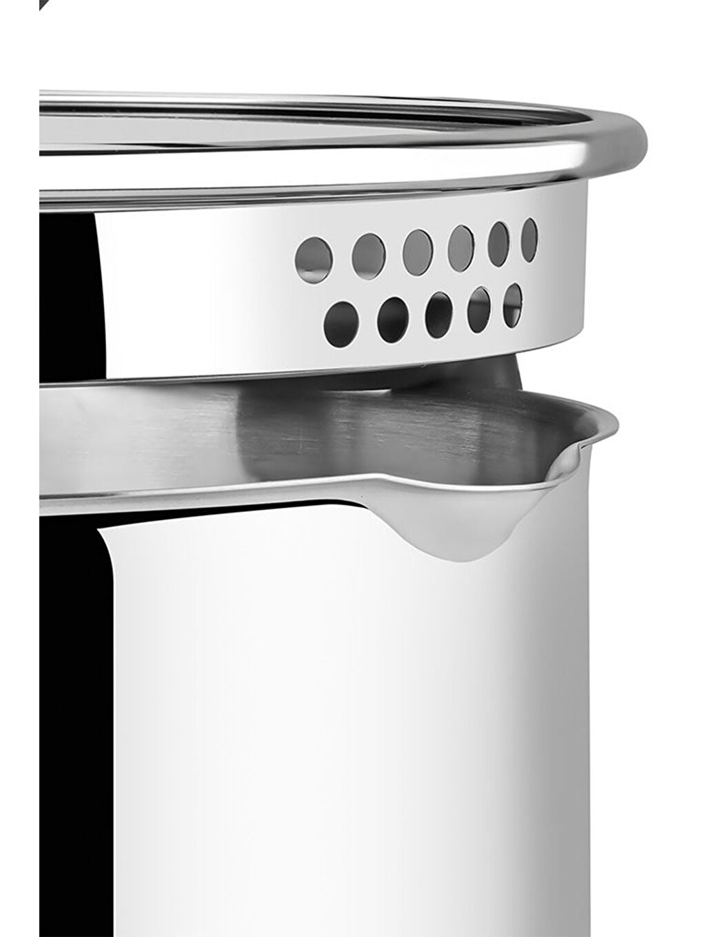 Gri Napoli 24 Cm Paslanmaz Çelik Süzgeç Kapaklı Tencere-6