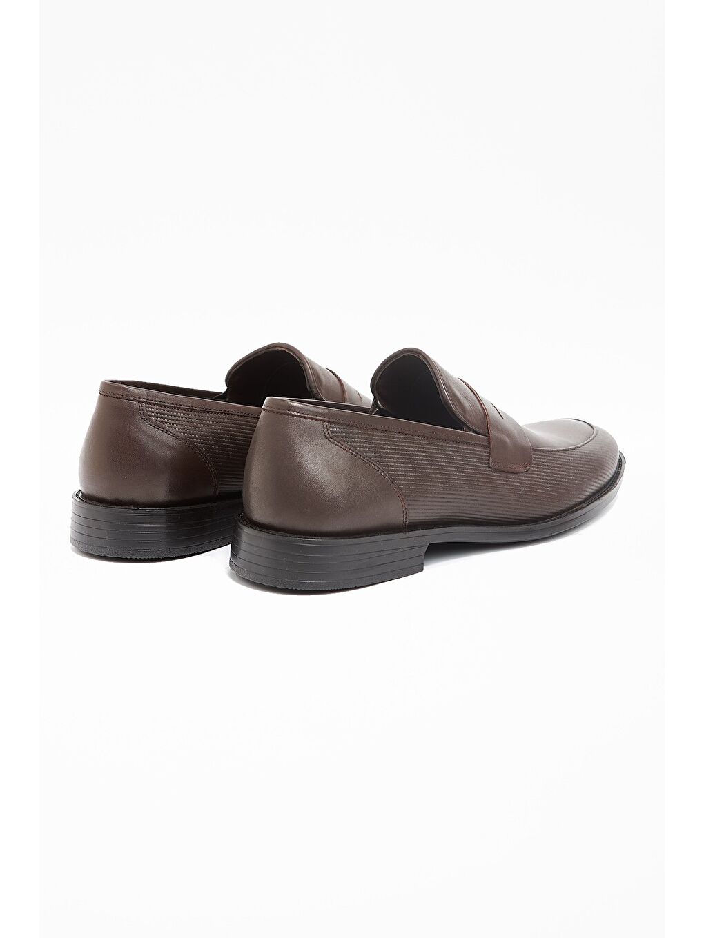 Koyu Kahverengi %100 Deri Analin Bağcıksız Classic Ayakkabı 1033240275-2