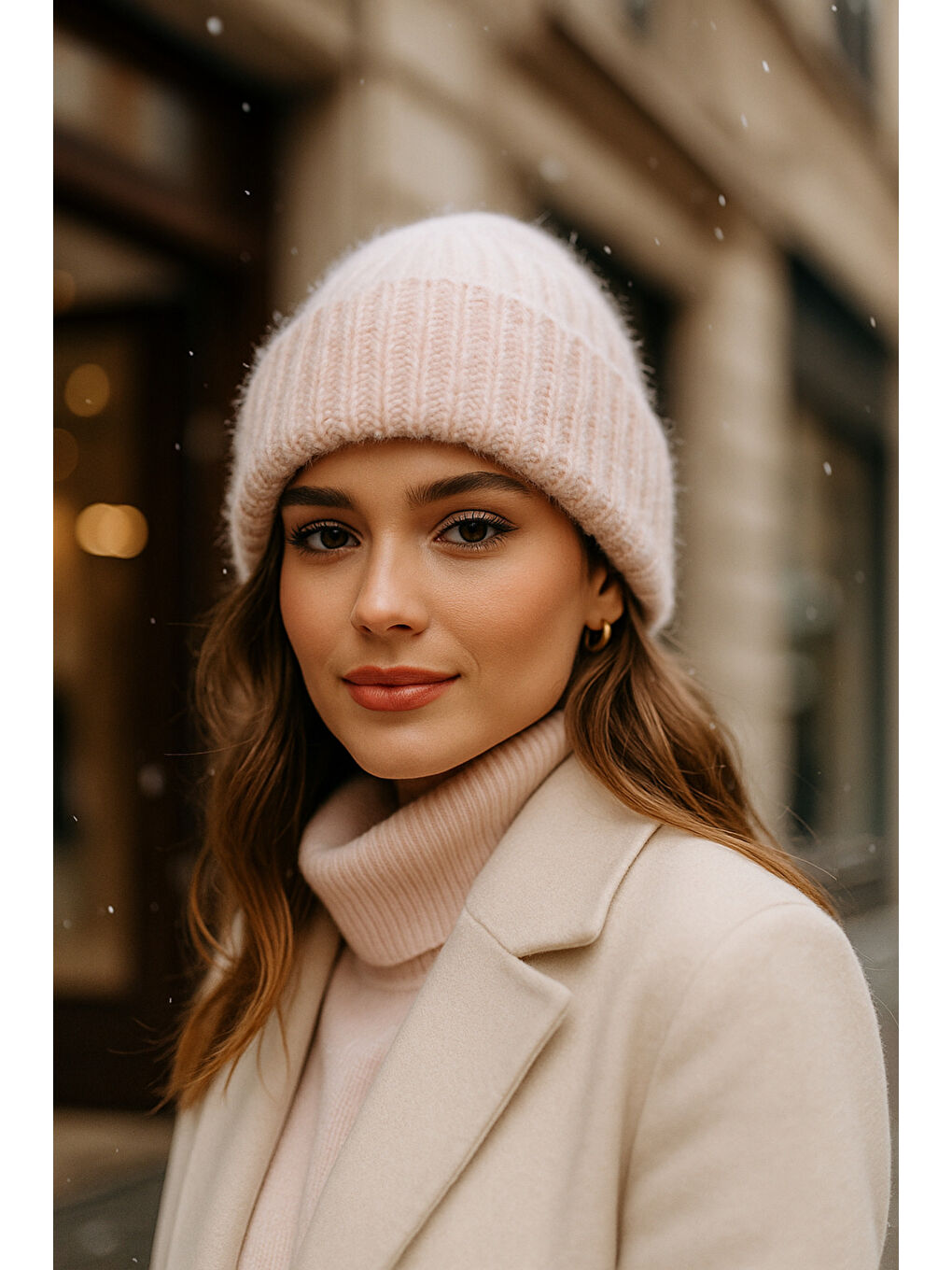 Kadın Pembe Basic Yün Bere BERE1148-1