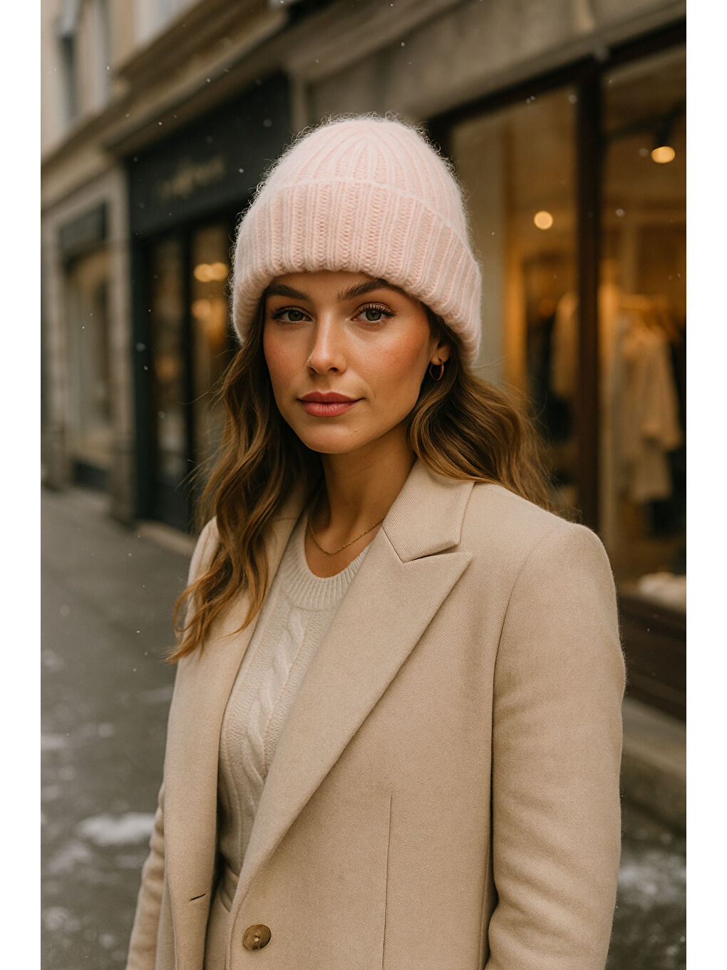 Kadın Pembe Basic Yün Bere BERE1148-2