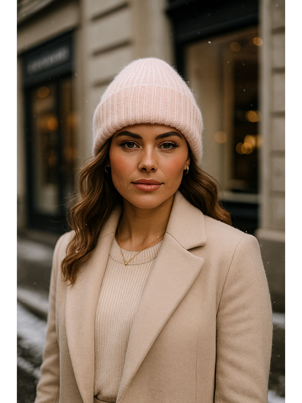 Kadın Pembe Basic Yün Bere BERE1148-3