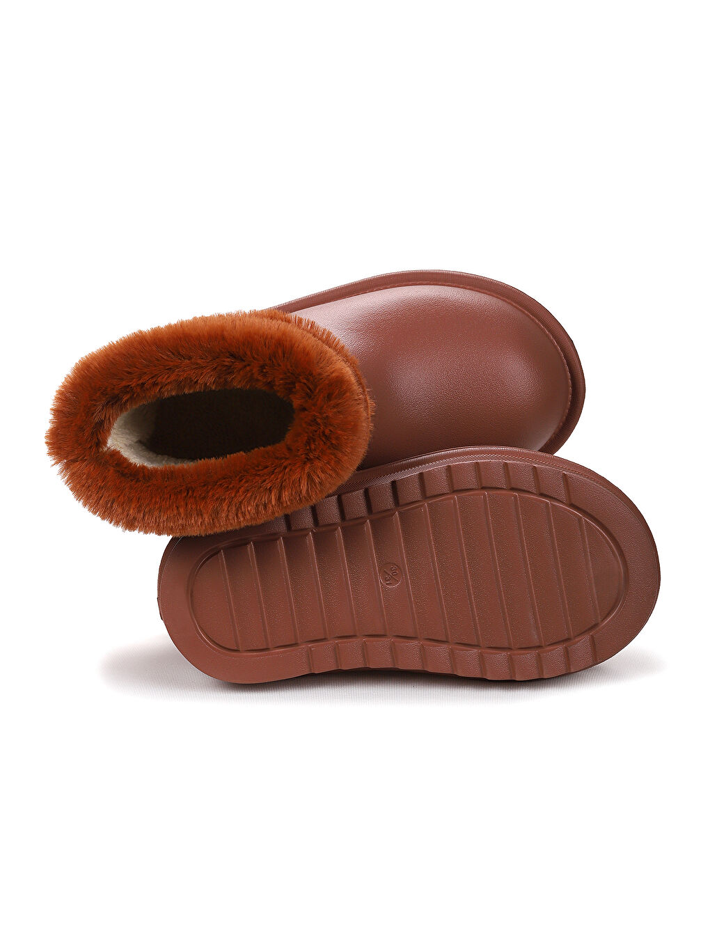 Kahverengi Geta Su Geçirmez İçi Kürklü Kız Çocuk Eva Yağmur Kar Çizme-4