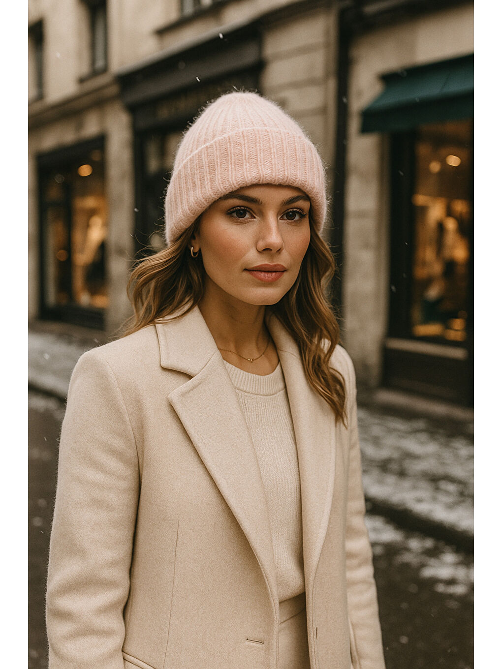 Kadın Pembe Basic Yün Bere BERE1148-4