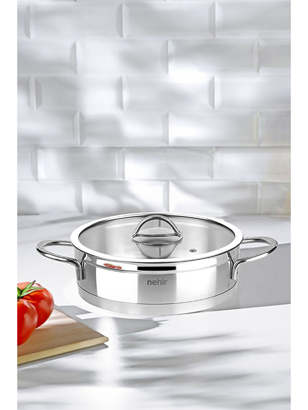 Gri Silver Mat Trend Sığ Tencere 26 Cm Gümüş