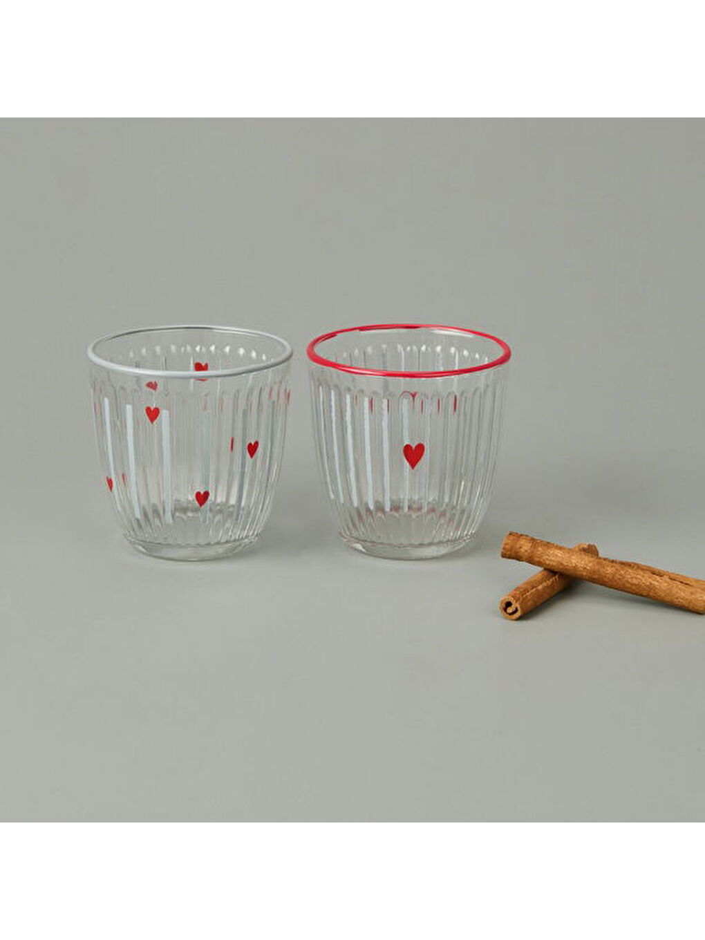 Karışık Kalp Desenli 2'li Meşrubat Bardağı - Renkli - 290 ml-2
