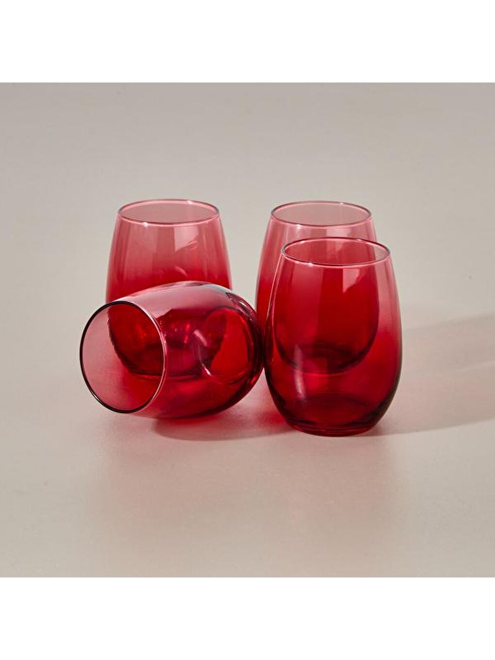 RAKLE Kirmizi Larc 4'lü Meşrubat Bardağı - Kırmızı - 350 ml - 3