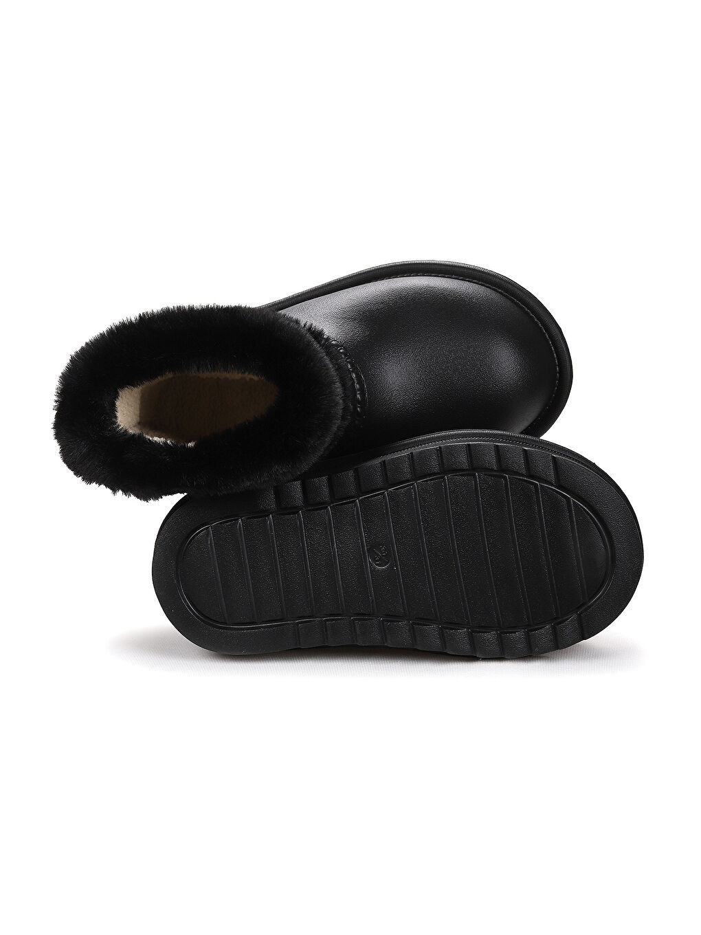 Siyah Geta Su Geçirmez İçi Kürklü Kız Çocuk Eva Yağmur Kar Çizme-4