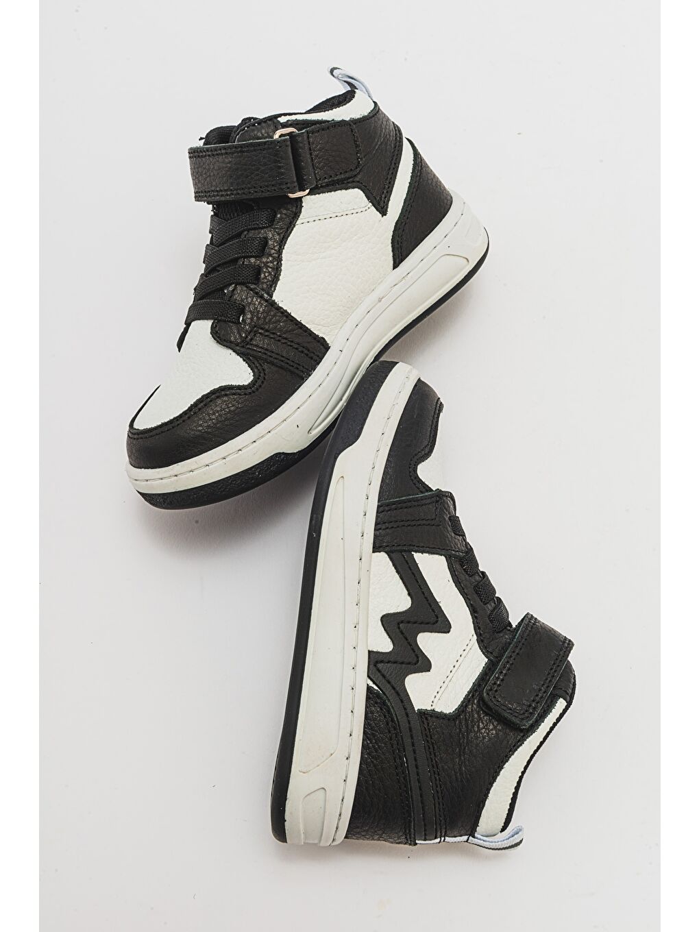 Unisex Çocuk Siyah-Beyaz Hakiki Deri Anatomik Günlük Bot-3