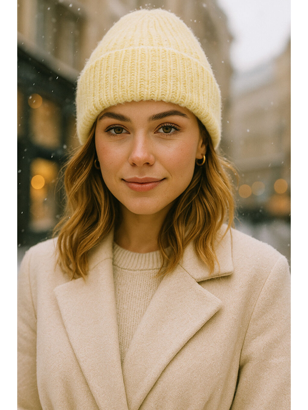 Kadın Sarı Basic Yün Bere BERE1148-1