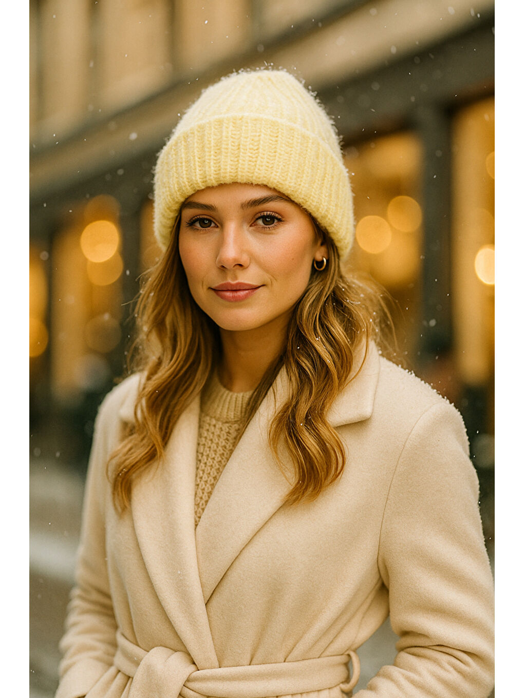 Kadın Sarı Basic Yün Bere BERE1148-2