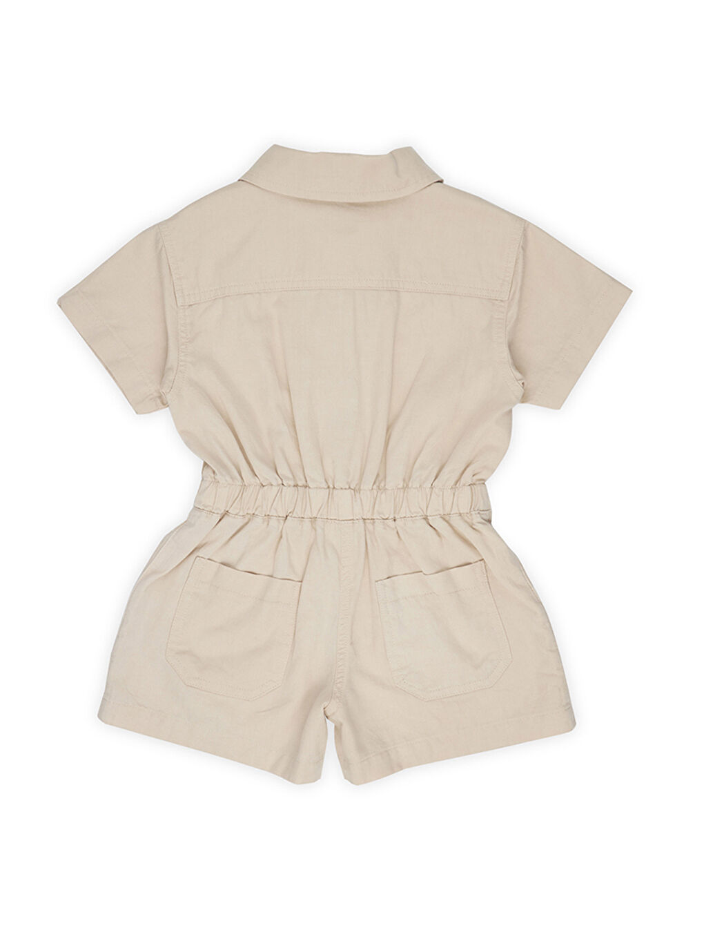 Kız Çocuk Düğmeli Salopet Bej-4