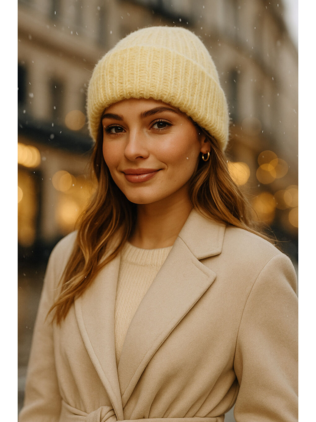 Kadın Sarı Basic Yün Bere BERE1148-3