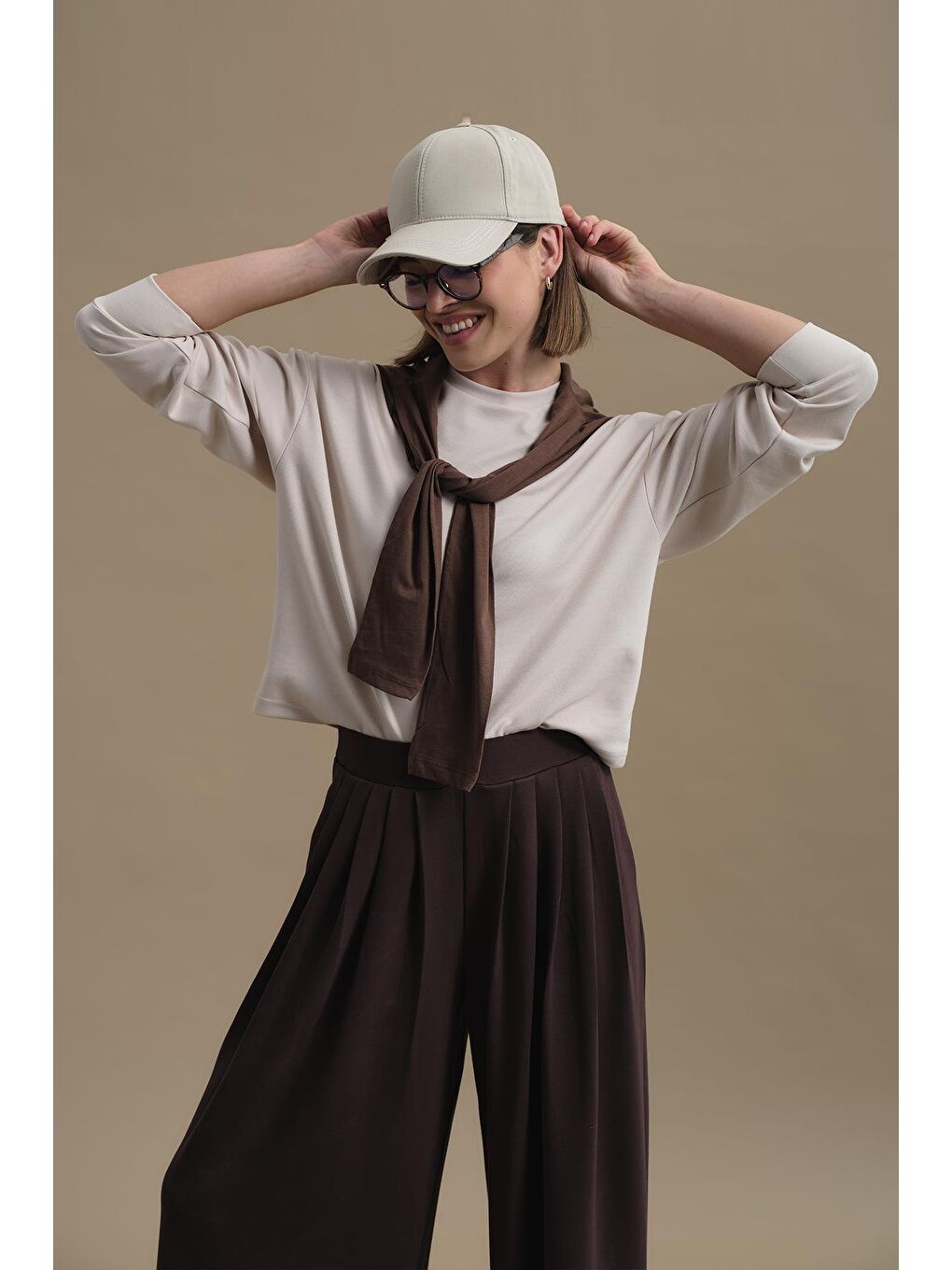 Pure Touch Basic Sweatshirt Bej-1