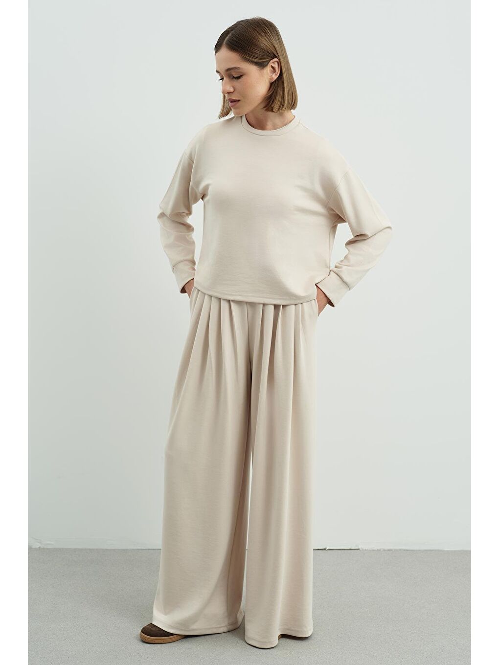 Pure Touch Basic Sweatshirt Bej-2