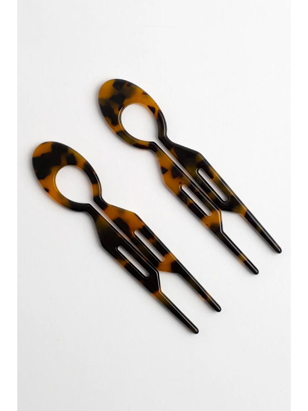 Kahverengi Camille Kaplumbağa Sırtı Kolay Topuz Tokası 2 Adet