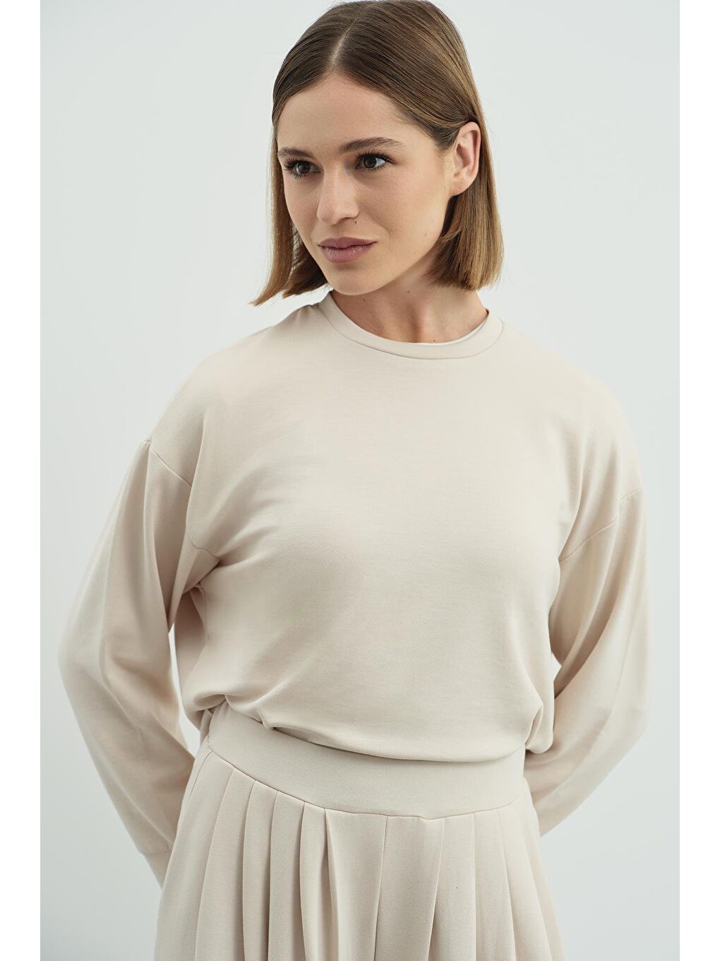 Pure Touch Basic Sweatshirt Bej-3