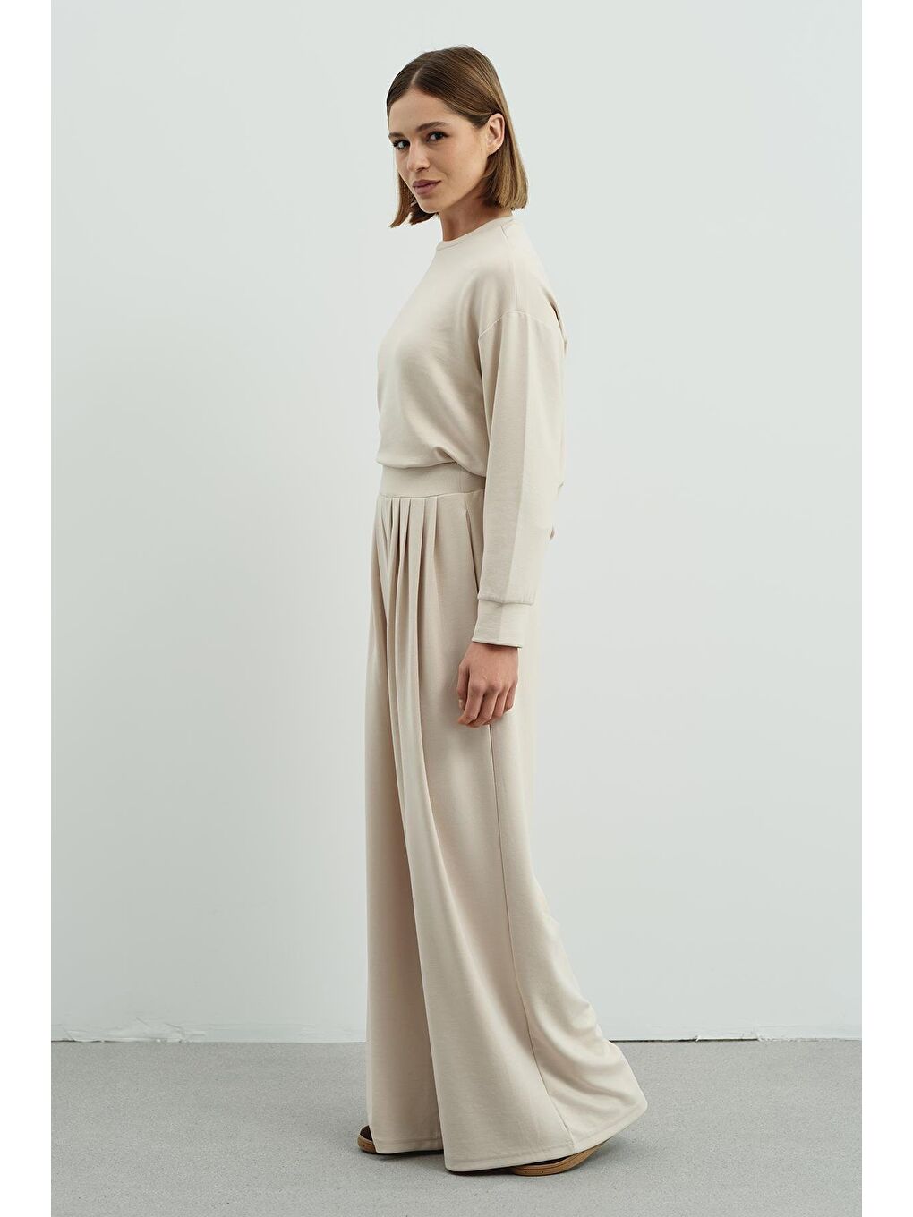 Pure Touch Basic Sweatshirt Bej-4