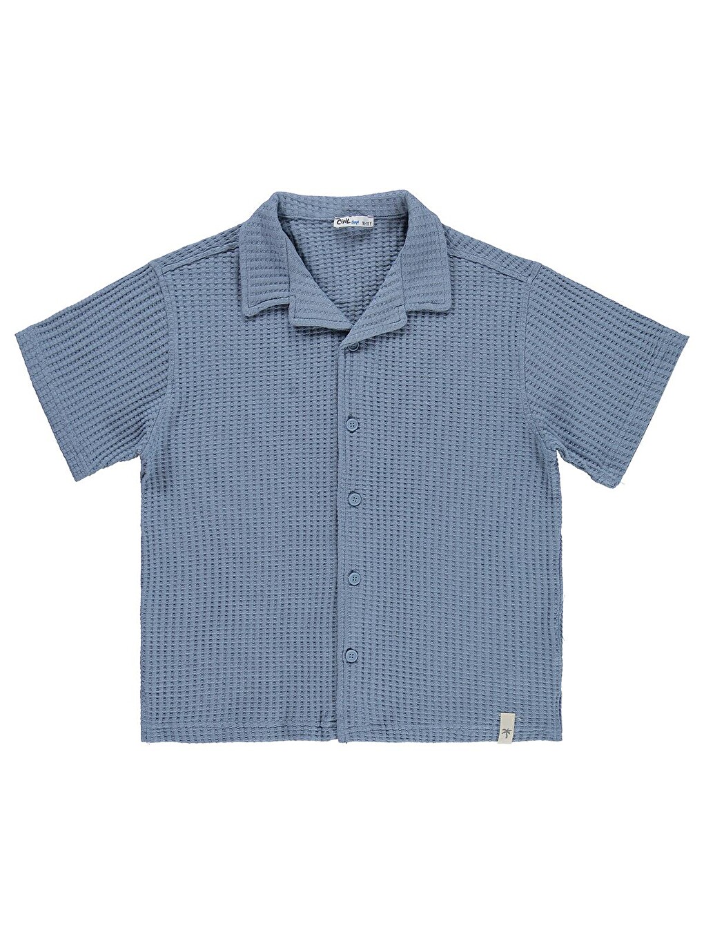 İndigo Boys Basic Waffle 10-13 Yaş Gömlek - Mavi