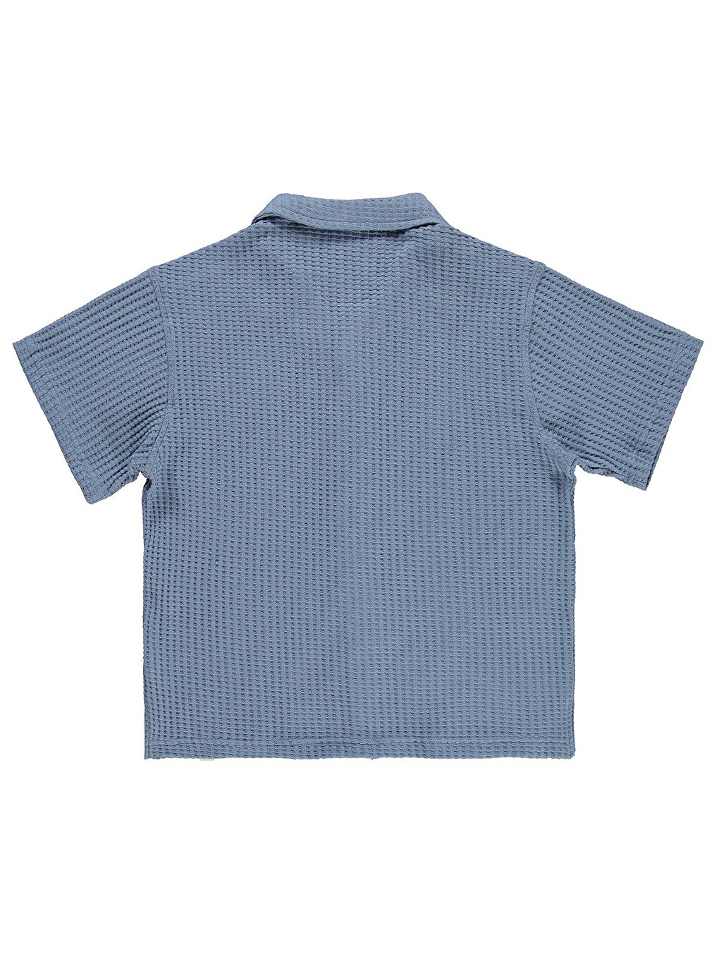 İndigo Boys Basic Waffle 10-13 Yaş Gömlek - Mavi-1