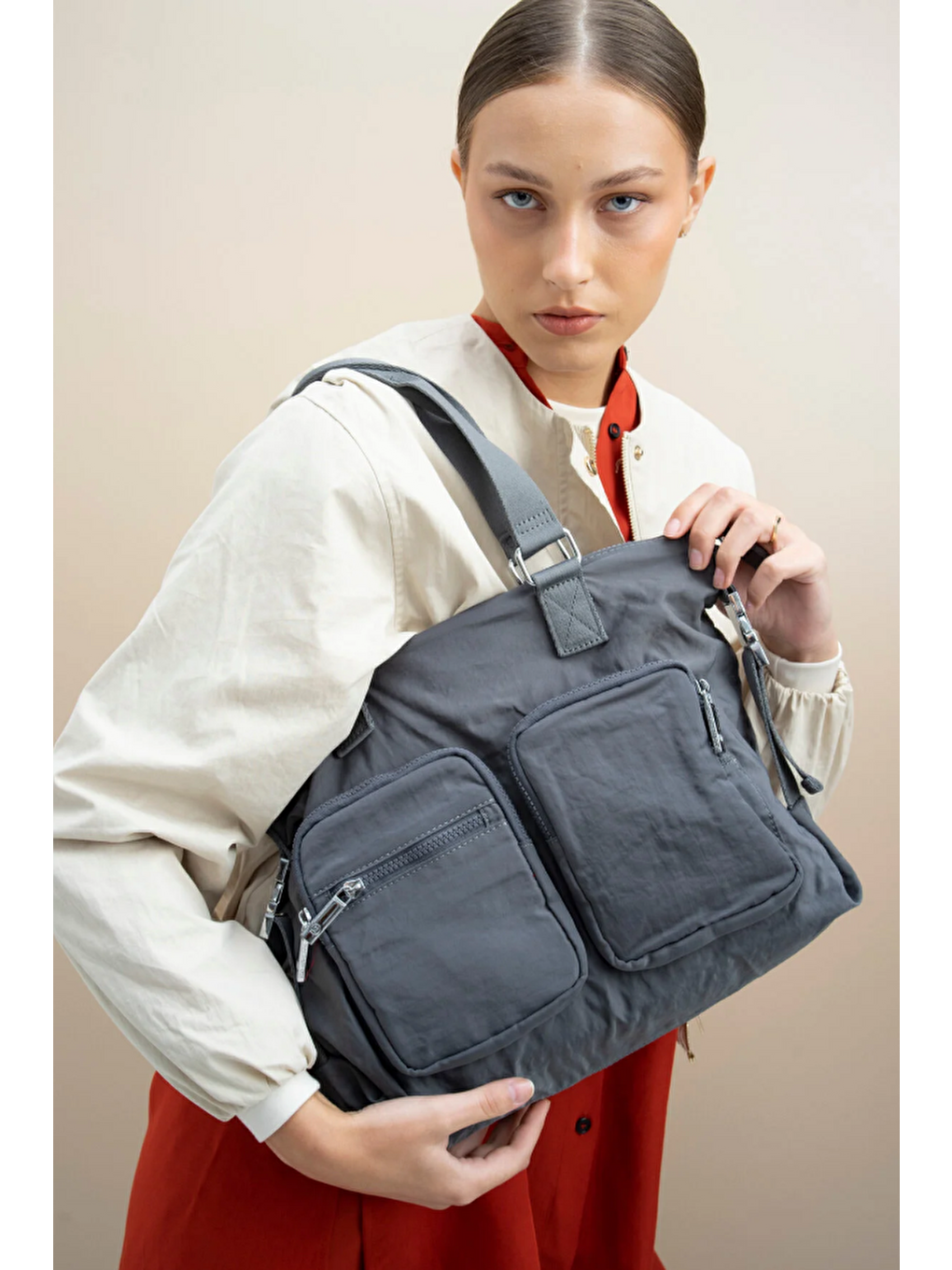 Gri Kadın Omuz Çantası BYN2336