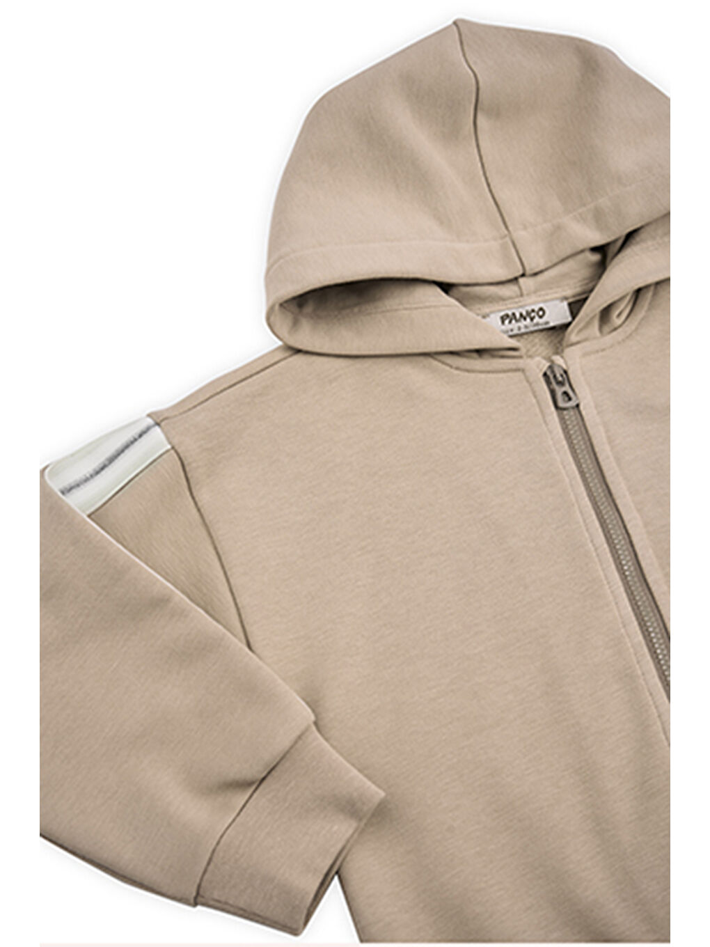 Bej Kız Çocuk Fermuarlı Sweatshirt Vizon-5
