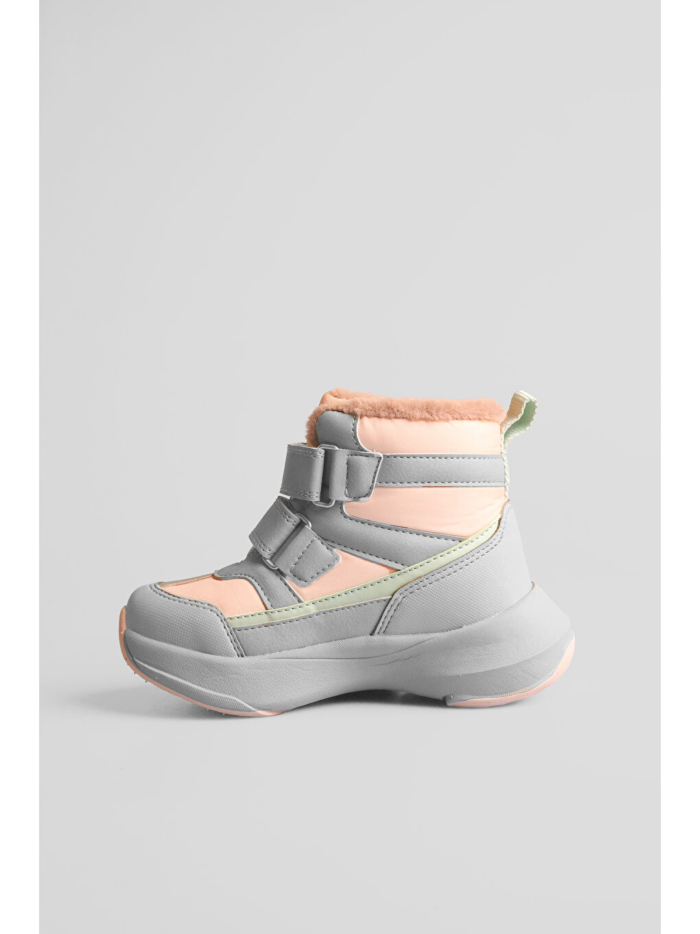 Pembe Fon Kürklü Kız Çocuk Pudra Bot-1