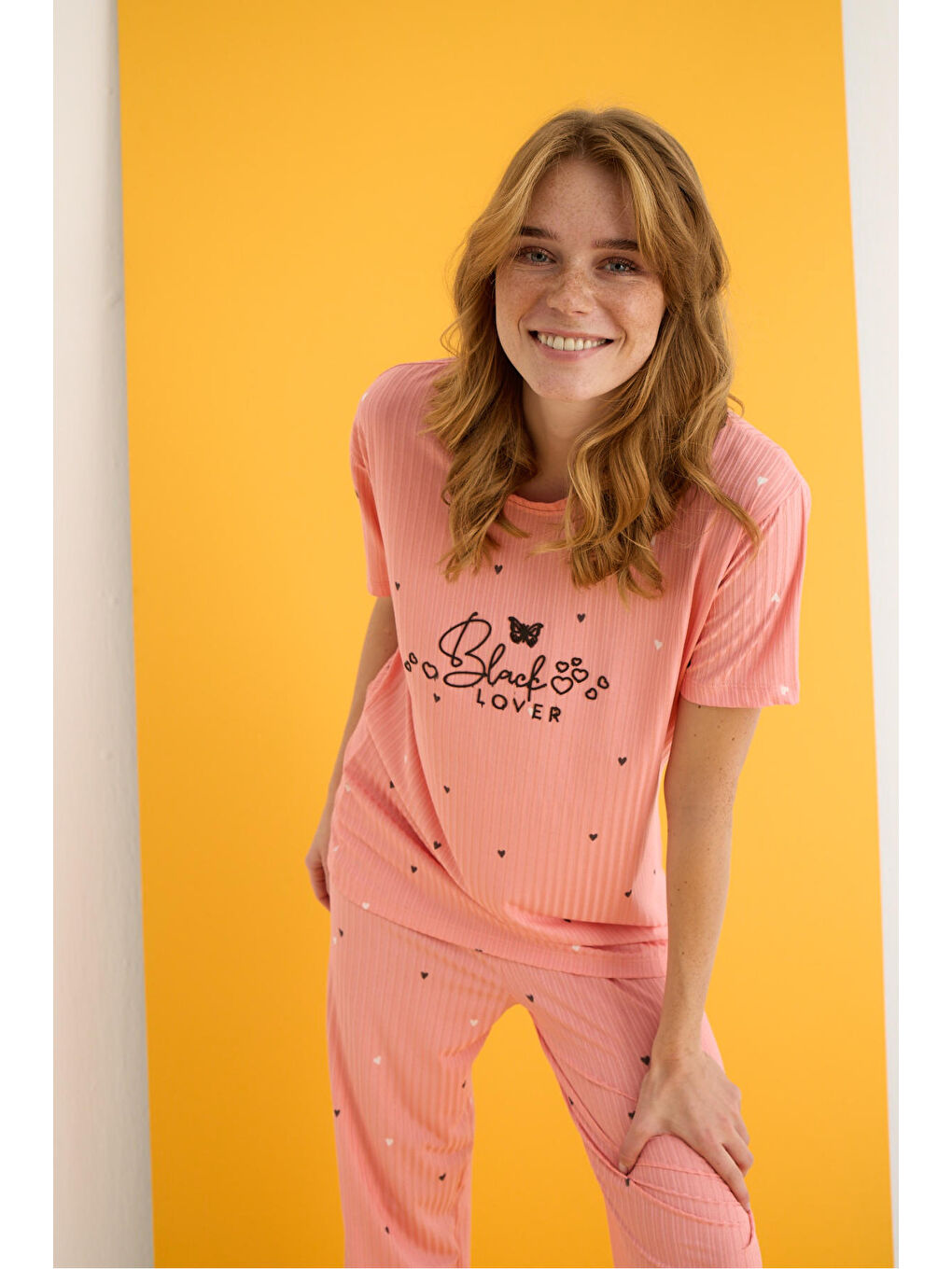 Pembe Zincir Pijama Takımı 7021-9-1