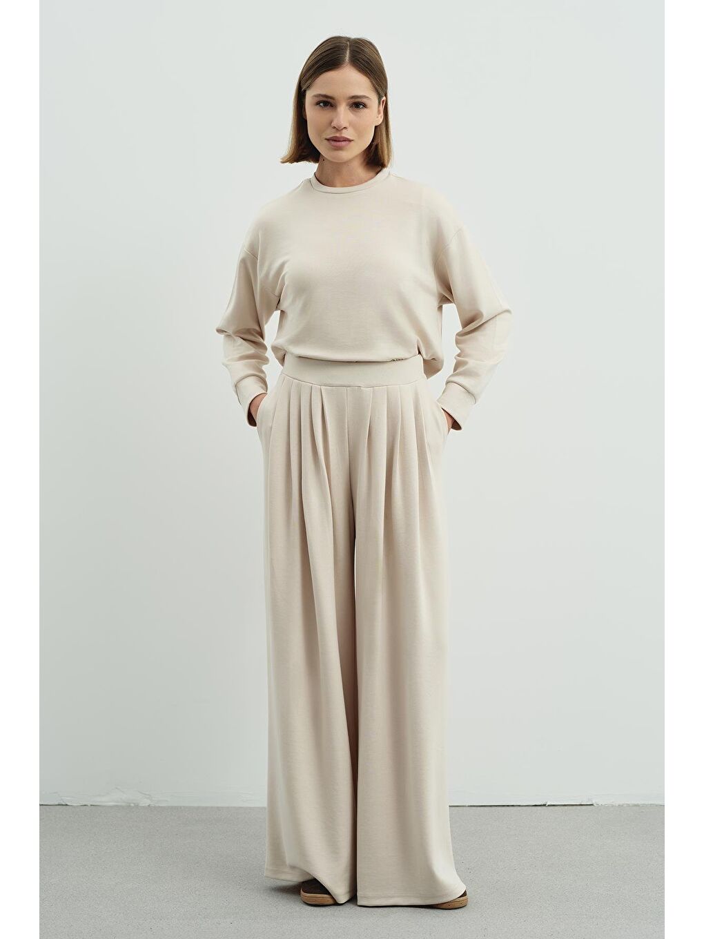 Pure Touch Basic Sweatshirt Bej-11