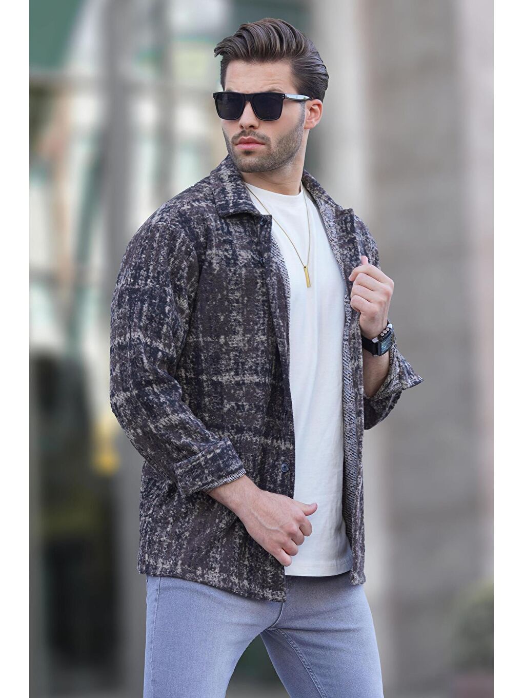 Kahverengi Desenli Oduncu Erkek Gömlek 6749-1