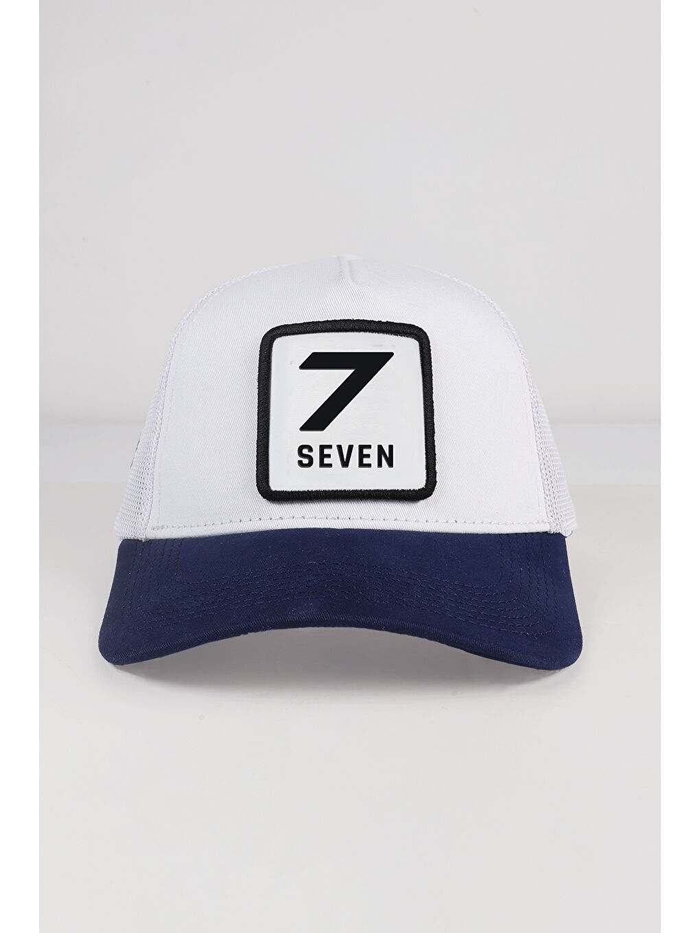 7 Numara Logolu Lacivert-Beyaz Trucker Şapka-1