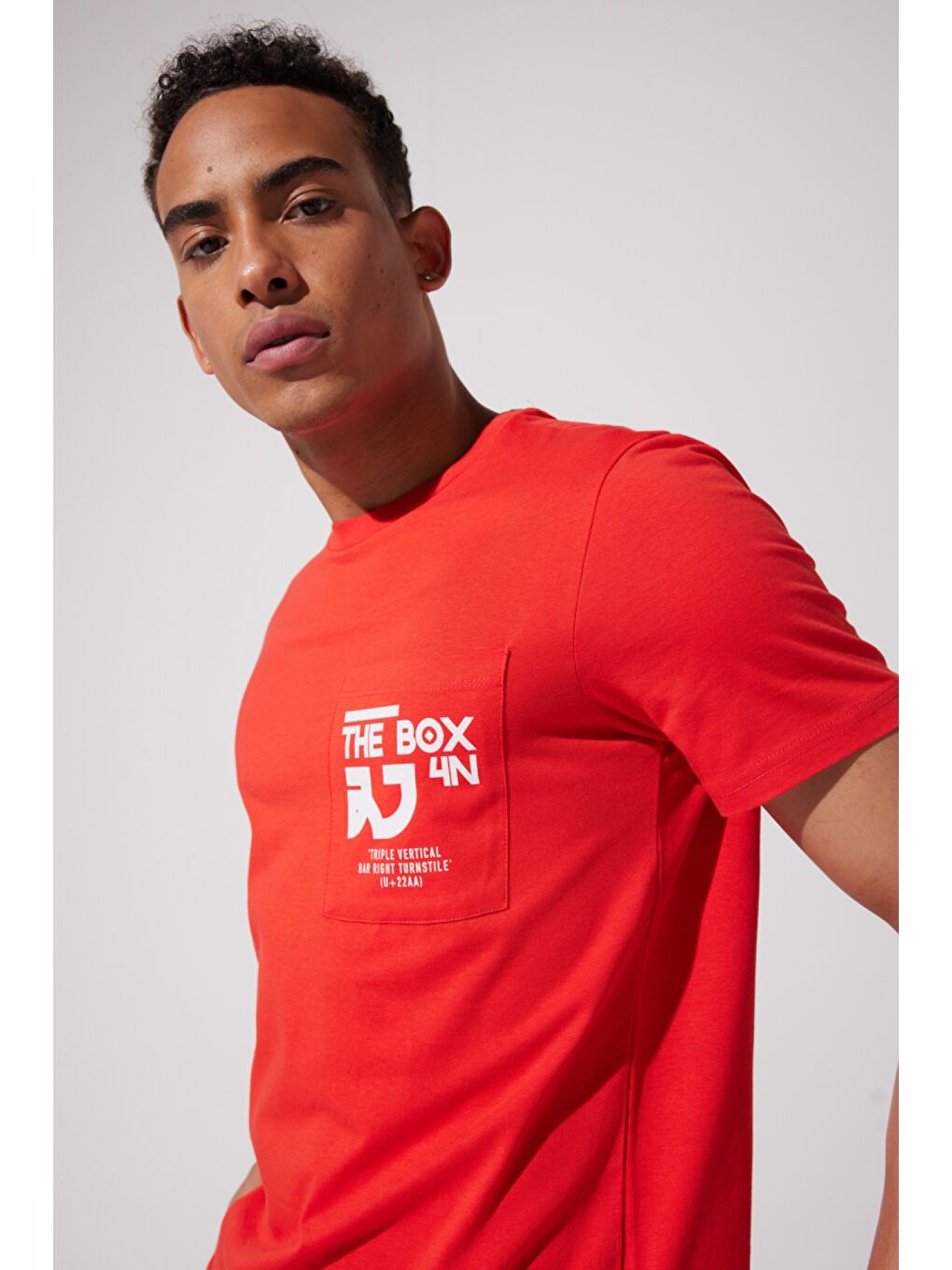 Regular Fit %100 Pamuk Bisiklet Yaka Kırmızı Tişört-2