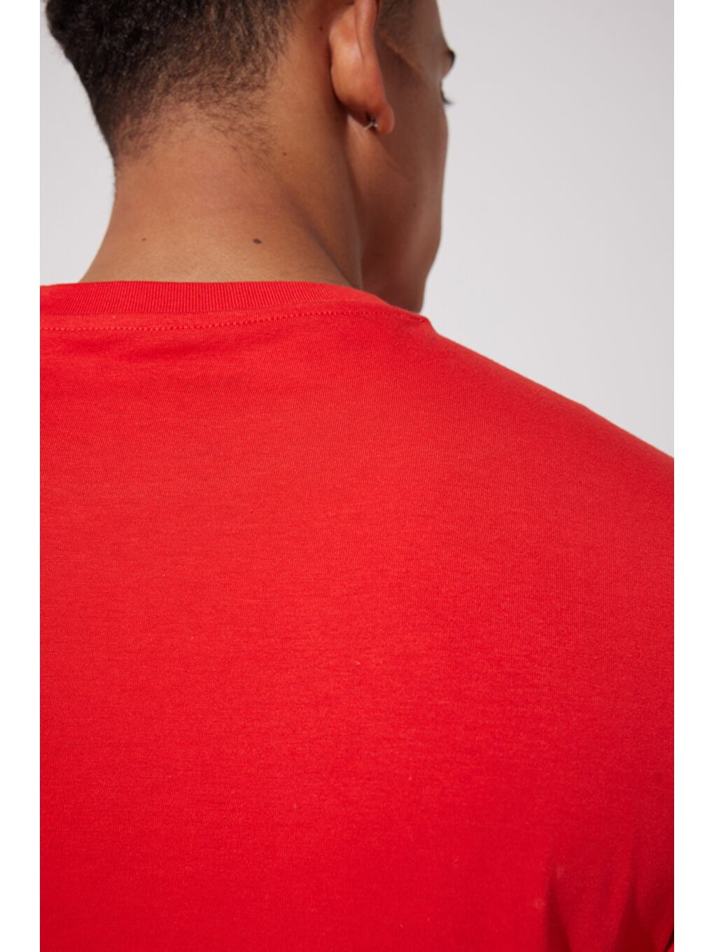 Regular Fit %100 Pamuk Bisiklet Yaka Kırmızı Tişört-3