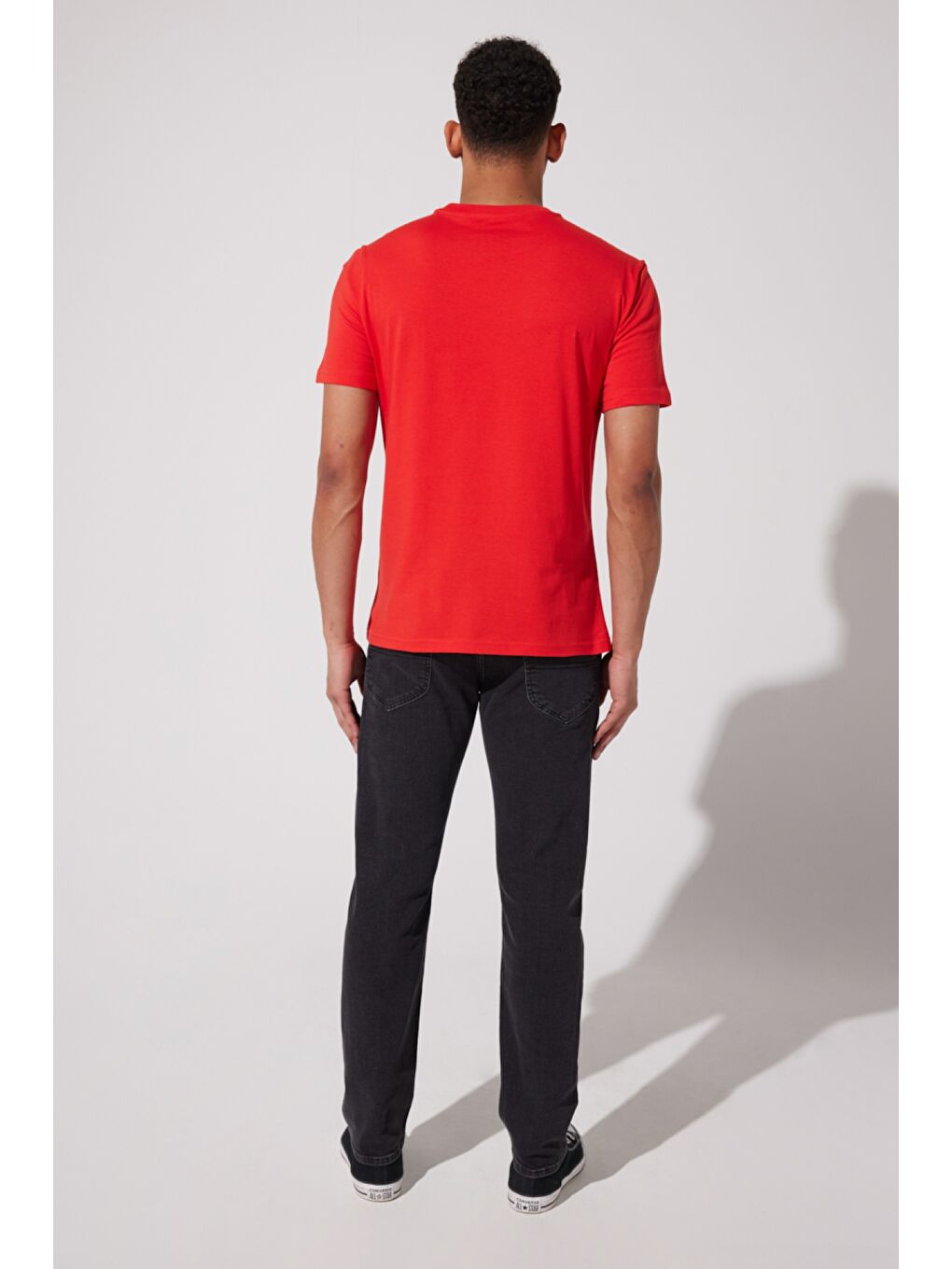 Regular Fit %100 Pamuk Bisiklet Yaka Kırmızı Tişört-5