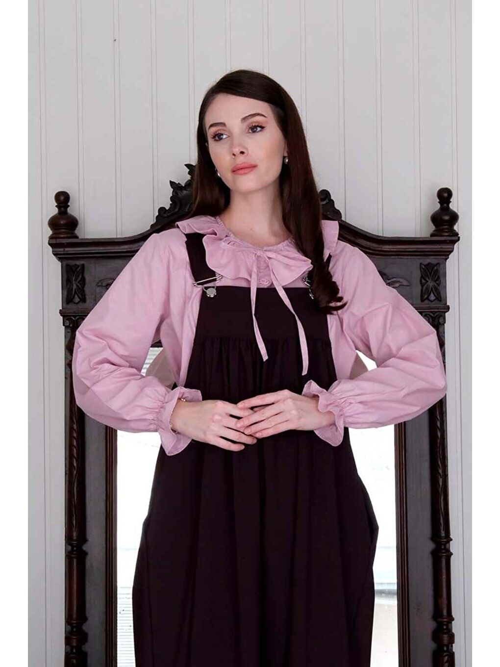 Soft Lila Bebe Yaka Fiyonklu Gömlek