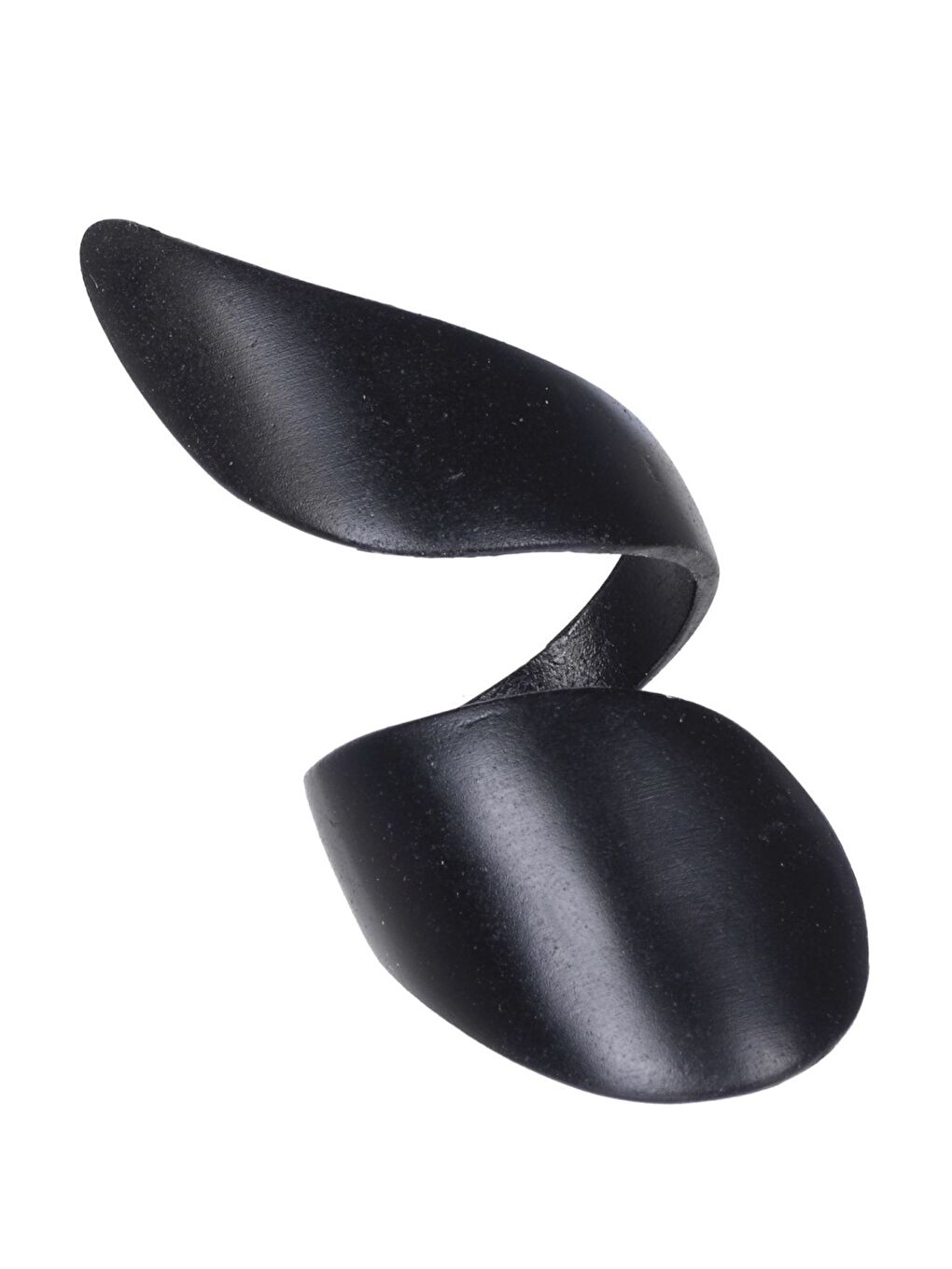 Kadın Siyah Oksit Lak Kaplama Dolama Formlu Ayarlanabilir Splash Yüzük-1