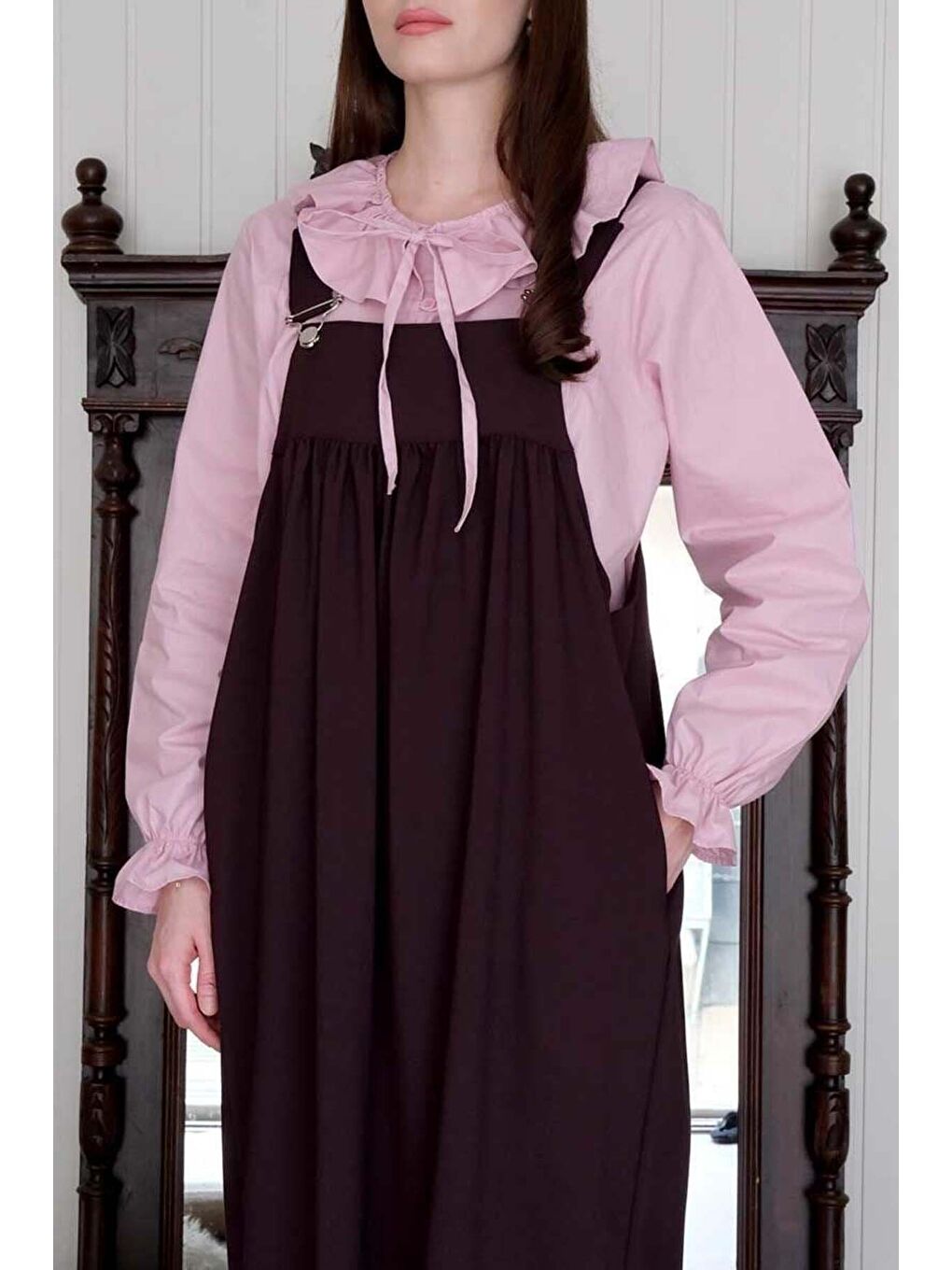 Soft Lila Bebe Yaka Fiyonklu Gömlek-1